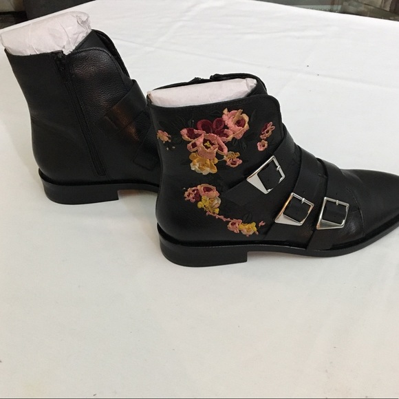 embroidered flat boots